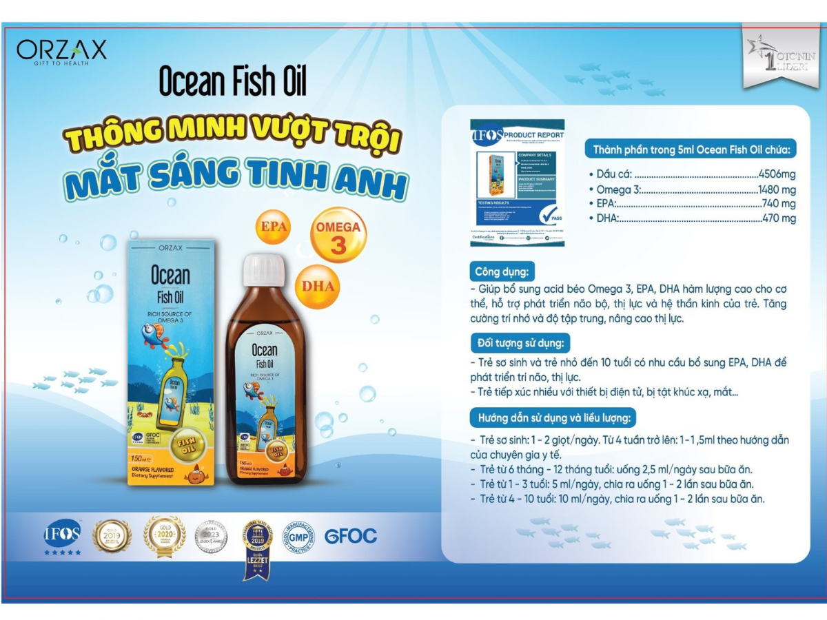 Ocean Fish Oil - Thông minh vượt trội - Mắt sáng tinh anh