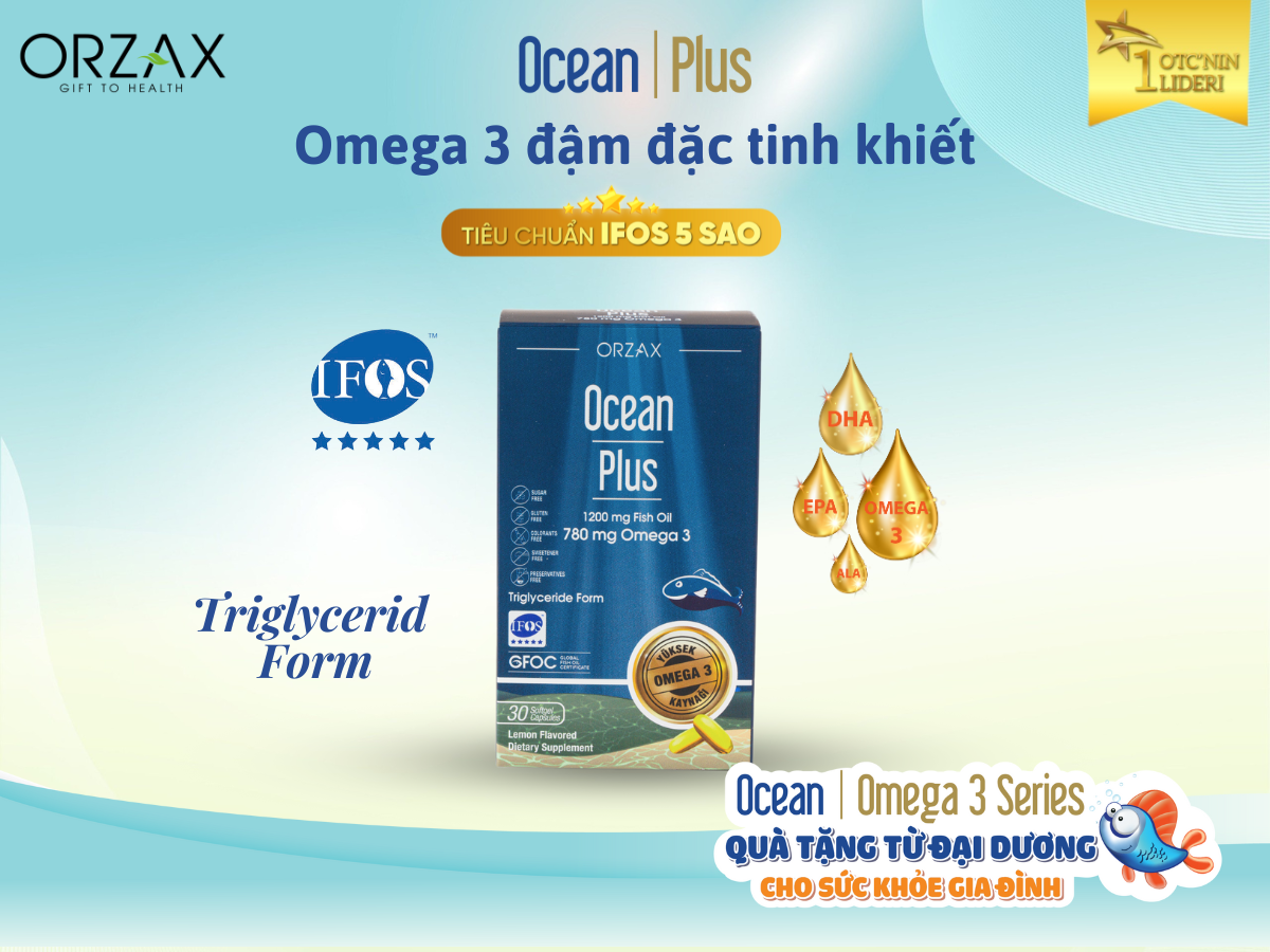 Ocean Plus - Omega 3 đậm đặc tinh khiết chuẩn IFOS 5 sao